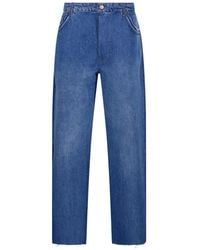 Litkovskaya - Frayed High-Rise Straight-Leg Denim Jeans - Lyst