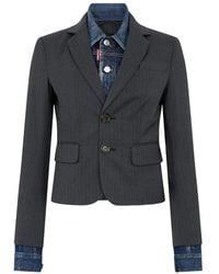 DSquared² - Pinstripe Hybrid Tailored Jacket - Lyst