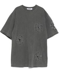 MSGM - T-Shirt À Broderies - Lyst
