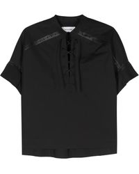 Yves Salomon - Leather-Trim Blouse - Lyst