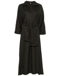 Daniela Gregis - Check-Pattern Belted Dress - Lyst