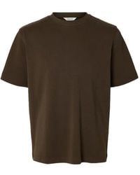 SELECTED - Short-Sleeve Cotton T-Shirt - Lyst
