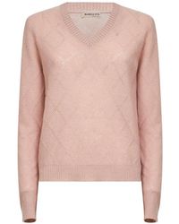 Blanca Vita - Ribbed Diamond-Stitch Knit Sweater - Lyst