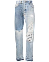 Homme Vêtements Jeans Jeans coupe droite pour homme en coloris Bleu Jean droit à effet usé Jean GALLERY DEPT 