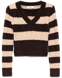B+ AB - Gestreepte Trui Met Sjaaldetail - Lyst
