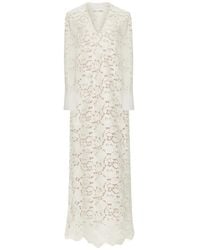 Oscar de la Renta - English Rose Guipure Long-Sleeve Maxi Dress - Lyst