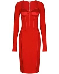 Dolce & Gabbana - Abito Corto A Maniche Lunghe - Lyst