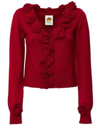 FARM Rio - 3D Flowers Knit Cardigan - Lyst