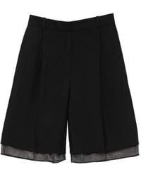 Rohe - Layered-Hem Pleated Wool Shorts - Lyst