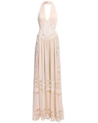 Elie Saab - Macramé-Panel Halter-Neck Maxi Dress - Lyst