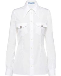Prada - Jewel-buttons Poplin Shirt - Lyst