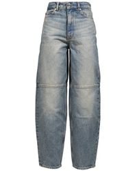 Ganni - Stary Barrel-Leg Panelled Jeans - Lyst