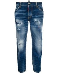 DSquared² - Cropped Jeans Met Rechte Pijpen - Lyst