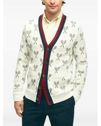 Brooks Brothers - Racquet Jacquard Patterned Cardigan - Lyst