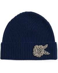 Erdem - Crystal-Embellished Ribbed-Knit Beanie Hat - Lyst