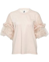 Noir Kei Ninomiya - Ruffled-Sleeve Cotton Top - Lyst