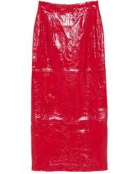 Cassell - Embossed-Effect Midi Skirt - Lyst