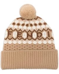 Fendi - Pompom Nordic Beanie - Lyst