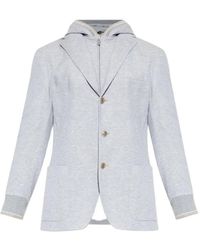 Eleventy - Hooded Buttoned Jacket - Lyst