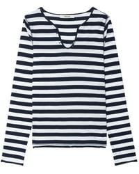 Zadig & Voltaire - Henley Striped Long-Sleeve T-Shirt - Lyst