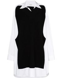 Maison Margiela - Spliced Knit-Detail Shirtdress - Lyst