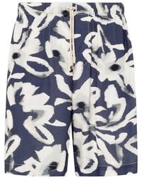 Laneus - Short À Fleurs Et Lien De Resserrage - Lyst