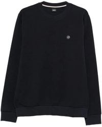 BOSS - Logo-Patch Crew-Neck Sweatshirt - Lyst
