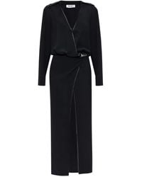 The Attico - Wrap-Front Split Maxi Dress - Lyst
