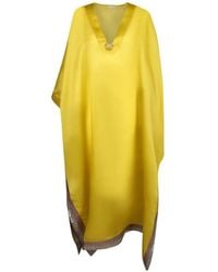 VLISCO DIALOGUES - Energetic Sun-Motif V-Neck Maxi Dress - Lyst