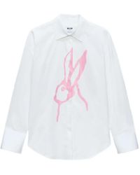 MSGM - Rabbit-print Shirt - Lyst