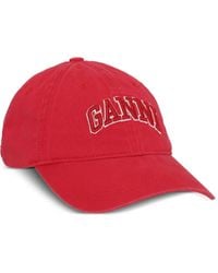Ganni - Baseballkappe Mit Logo-Stickerei - Lyst