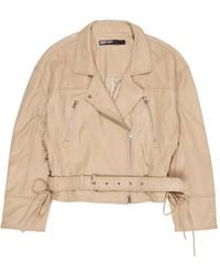Bimba Y Lola - Zip-Fastening Belted Leather Jacket - Lyst