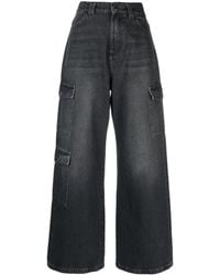 Pinko - Wide-leg Denim Cargo Jeans - Lyst