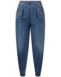 DARKPARK - Button-Embellished Pleated Jeans - Lyst