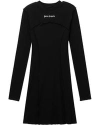 Palm Angels - Geribbelde Mini-Jurk Met Logo - Lyst