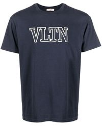 Valentino Garavani - T-Shirt mit VLTN-Stickerei - Lyst