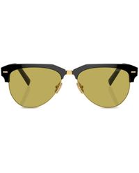 Miu Miu - Logo-lettering Navigator-frame Sunglasses - Lyst