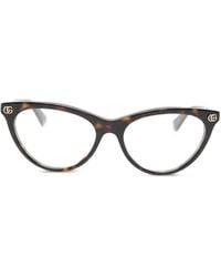 Gucci - Cat-Eye-Brille Mit Gg-Logo - Lyst