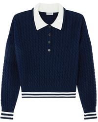 Paul & Shark - Cable-Knit Polo Shirt - Lyst