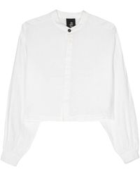 Thom Krom - Linen Cropped Shirt - Lyst