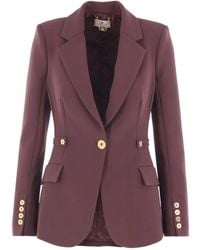 Elisabetta Franchi - Fitted Tailored Jacket With-Tone Buttons - Lyst
