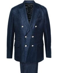 Eleventy - Textured-finish Double-breasted Suit - Lyst