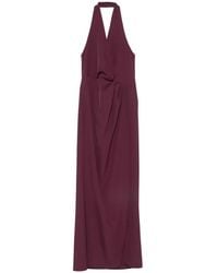 LE_RJTANGE® - Pleated-Detail Halterneck Maxi Dress - Lyst