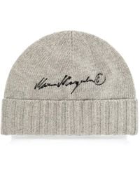 MM6 by Maison Margiela - Embroidered Ribbed-Knit Beanie Hat - Lyst