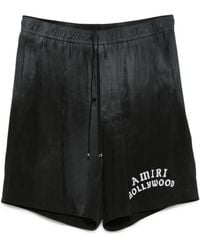 Amiri - Hollywood Logo Silk Shorts - Lyst