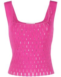 Genny - Perforated Sleeveless Knitted Top - Lyst