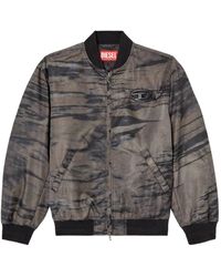 DIESEL - アブストラクトパターン ボンバージャケット - Lyst