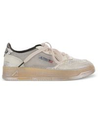 Autry - "Super Vintage Low Mesh Leather Sneakers - Lyst