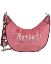 Juicy Couture - Kimberly Rhinestone-Embellished Crescent Shoulder Bag - Lyst