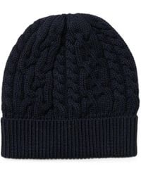 Peserico - Cable-Knit Turn-Up Beanie Hat - Lyst